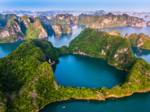 探索下龙湾壮丽的自然景观，在这里，观光游船、神秘的隐秘洞穴和壮观的奇岩地貌共同带来难忘的旅行体验。